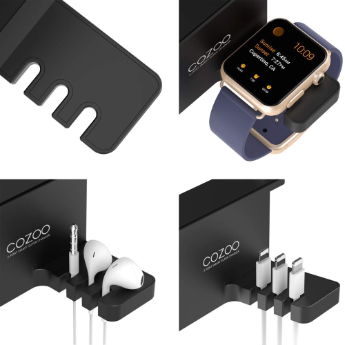 Headphone Stand with USB Charger Under Desk Headset Holder Mount with 3 Port USB Charging Station and Smart Watch Charging Do