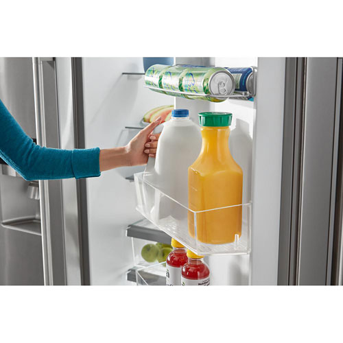 Réfrigérateur à congélateur juxtaposé 24,6 pi³ 36 po avec distributeur eau/glaçons de Maytag - Inox