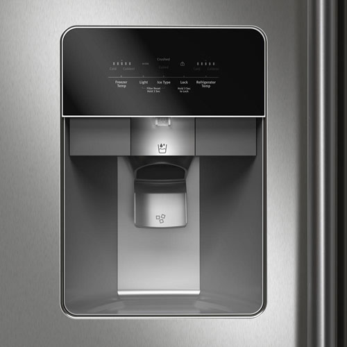 Réfrigérateur à congélateur juxtaposé 24,6 pi³ 36 po avec distributeur eau/glaçons de Maytag - Inox