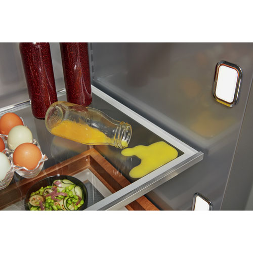KitchenAid 42" 25.1 Cu Ft Side-By-Side Refrigerator w/ Water & Ice Dispenser (KBSD702MSS) -PrintShield Stainless