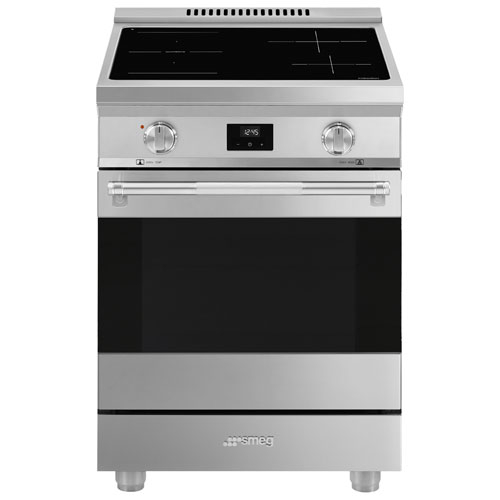 Smeg 24" 2.79 Cu. Ft. True Convection Freestanding Induction Range - Stainless Steel