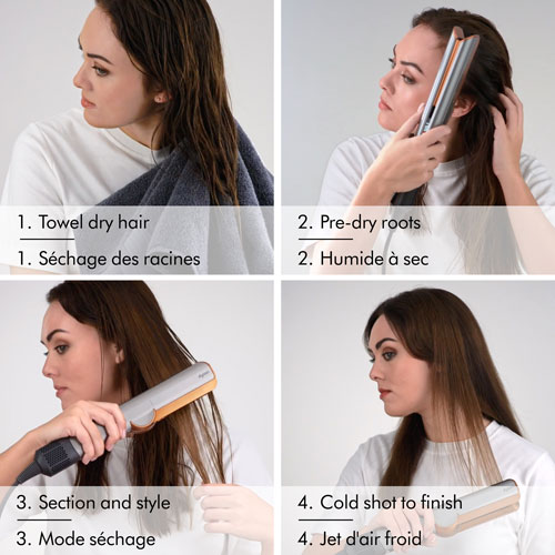 Fer plat Airstrait de Dyson - Céramique rose/Rose doré