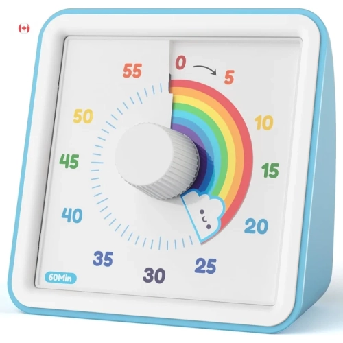 GENER  Visual Timer: 60-Minute Silent Countdown Clock for Kids With Autism, Teachers, Classroom Meetings, And More In Blue