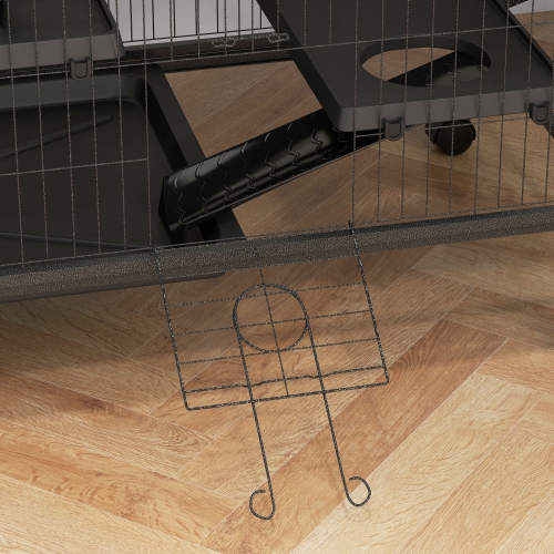 PawHut 50"H 5-Tier Chinchilla Ferret Guinea Pig Cat Cage, Metal Deluxe Animal Critter Nation Cage for Kitten Rabbit, Small Pet House w/ Hammock