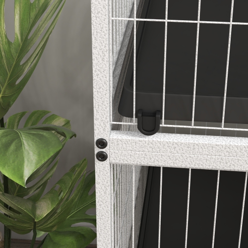 PawHut 50"H 5-Tier Chinchilla Ferret Guinea Pig Cat Cage, Metal Deluxe Animal Critter Nation Cage for Kitten Rabbit, Small Pet House w/ Hammock