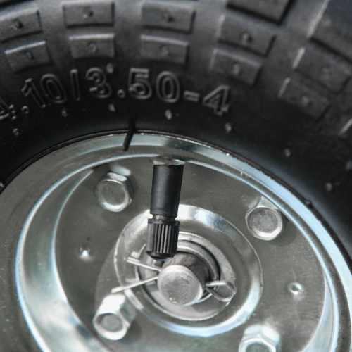 Outsunny Garden Hose Reel Cart, Portable Hose Organizer with Hose Guide System, Hold Up to 300 ft of 5/8" Hose, 4 Wide Wheels & Storage Basket for