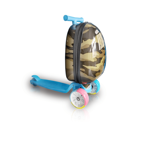 Tucci Kids Hardside Scooter Ride On Suitcase for Kids - Cute Lightweight Kids Luggage with Wheels