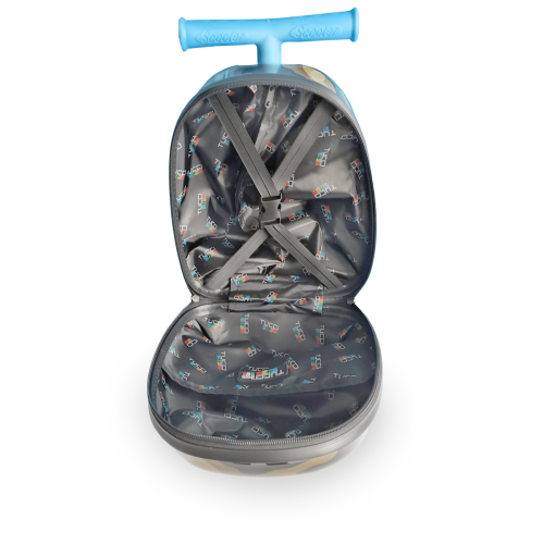 Tucci Kids Hardside Scooter Ride On Suitcase for Kids - Cute Lightweight Kids Luggage with Wheels