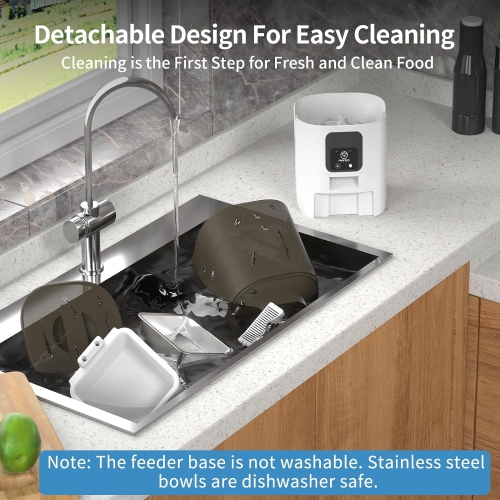 PAPIFEED Smart Automatic Cat Feeders: WiFi Pet Feeder with APP Control for Remote Feeding