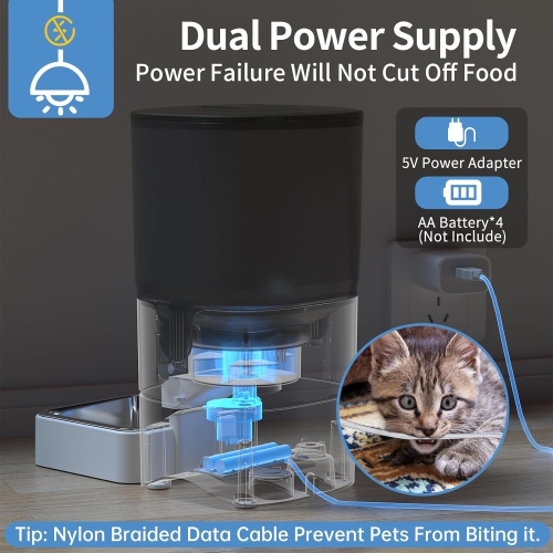 PAPIFEED Smart Automatic Cat Feeders: WiFi Pet Feeder with APP Control for Remote Feeding