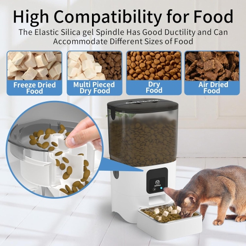 PAPIFEED Smart Automatic Cat Feeders: WiFi Pet Feeder with APP Control for Remote Feeding