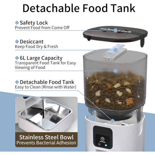 PAPIFEED Smart Automatic Cat Feeders: WiFi Pet Feeder with APP Control for Remote Feeding