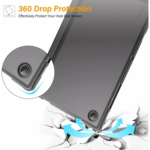 Samsung Galaxy Tab A9+ Plus Case 10.9/11 Inch 2023 with 2 Tempered Glass Screen Protectors - Translucent Tri-Fold Cover for Samsung Tab A9 Plus