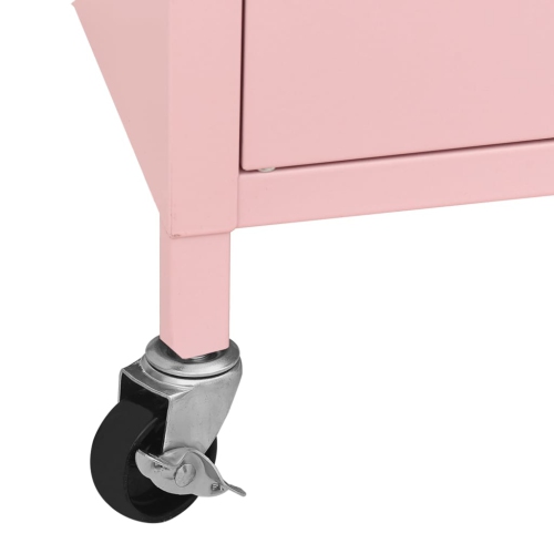 vidaXL Storage Cabinet Pink 60x35x56 cm Steel