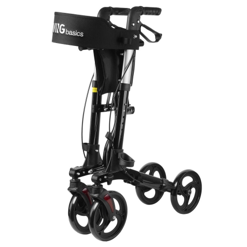 Foldable Walkers and Rollators with Seat and Storage Bag ,Aluminum Alloy Rollator Adjustable Handle for Adult Elderly with 300Lbs Support