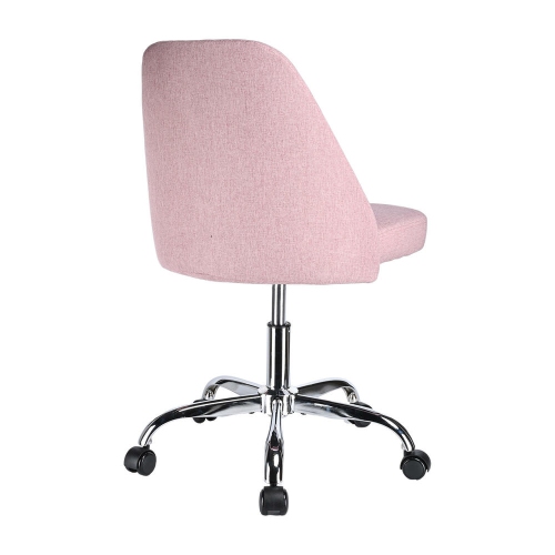 Mid Back Home Modern Office Chair, Adjustable Swivel Linen Fabric Armless Task Chair Desk Chair Computer Chair with Wheels