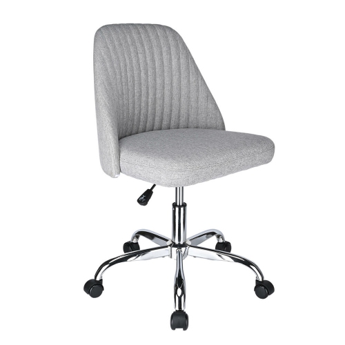 Home Office Modern Linen Fabric Armless Mid-Back Office Chair, Adjustable Swivel Task Chair Desk Chair Computer Chair with Wheels