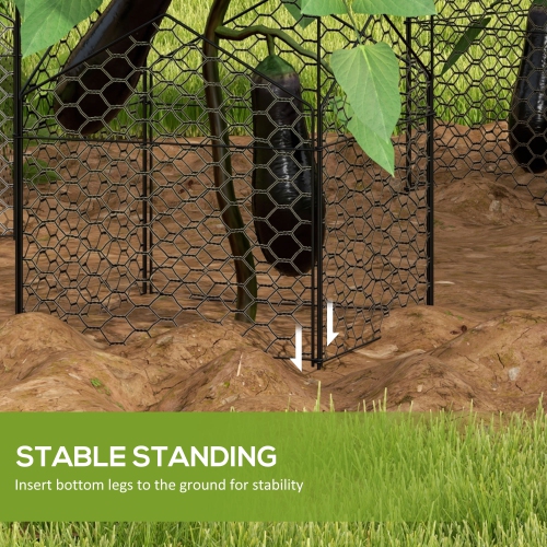 Outsunny Garden Chicken Wire Cloche, 12" x 14" Plant Protector from Animals, 4 Pack Metal Crop Cage to Keep Animals Out, Black