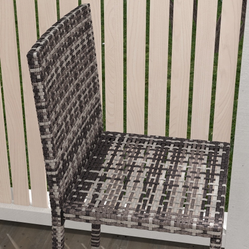 Outsunny 3 Piece Patio Bar Set Wicker Rattan Garden Deck Bistro Set Barstool and Table Outdoor Furniture for Patios Backyards Balcony Gardens