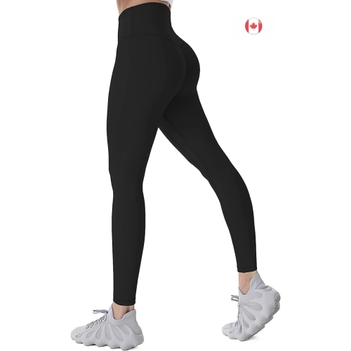 Leggings d'entraînement pour femme, pantalon de yoga à taille haute anti-courges extensible dans 4 directions, Buttery Soft - Noir moyen