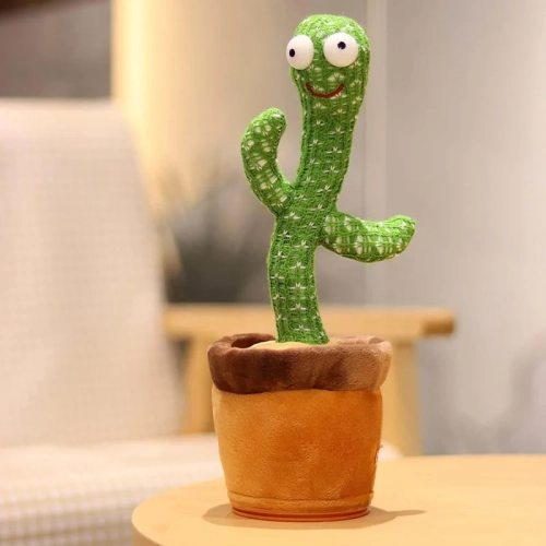 Singing & Dancing Cactus Plush: Talking, Repeating, 120 Songs, LED Lights