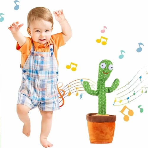 Singing & Dancing Cactus Plush: Talking, Repeating, 120 Songs, LED Lights