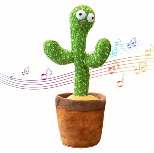 Singing & Dancing Cactus Plush: Talking, Repeating, 120 Songs, LED Lights