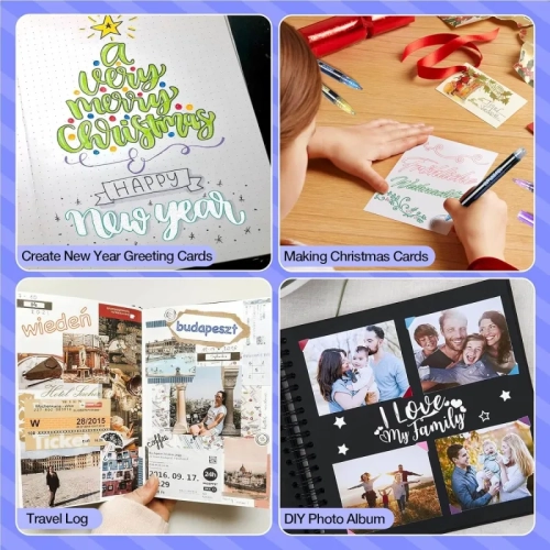 21 Glitter Outline Markers: Metallic, Double Line, Shimmer