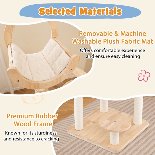 Gymax 4-in-1 Building Block Cat Tree w/ Space Capsule Nest Padded Platform Hanging Toy