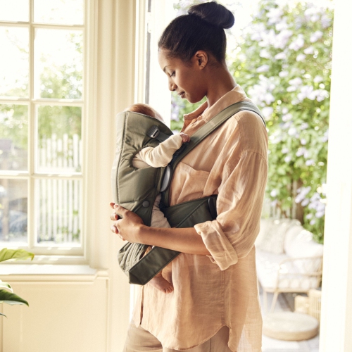 BabyBjorn Bouncer Bliss in Woven Fabric - Classic Quilt, Sand Grey on Dark Grey Frame