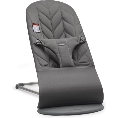 BabyBjorn Bouncer Bliss in Woven Fabric - Petal Quilt, Anthracite on Dark Grey Frame