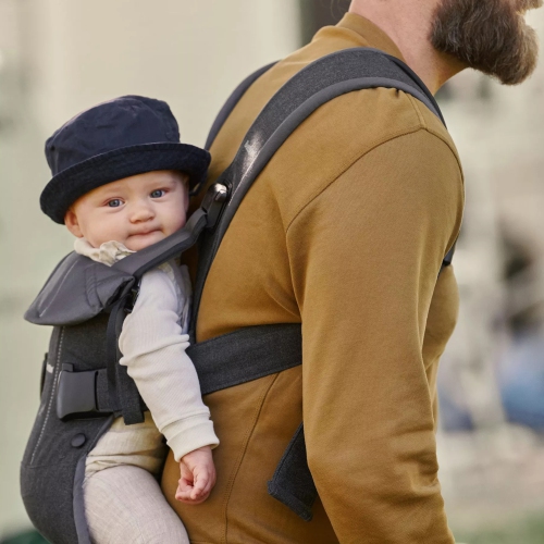 Porte-bébé One de BabyBjorn en tissu tissé - Gris denim - Gris foncé