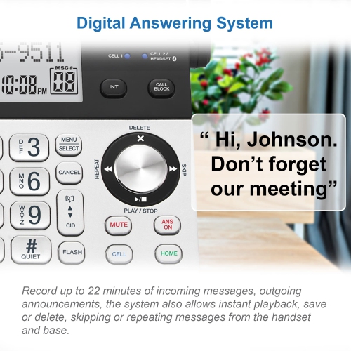 Système téléphonique à 5 combinés V-Tech de REFURBISHED-GOOD avec connexion à un téléphone cellulaire