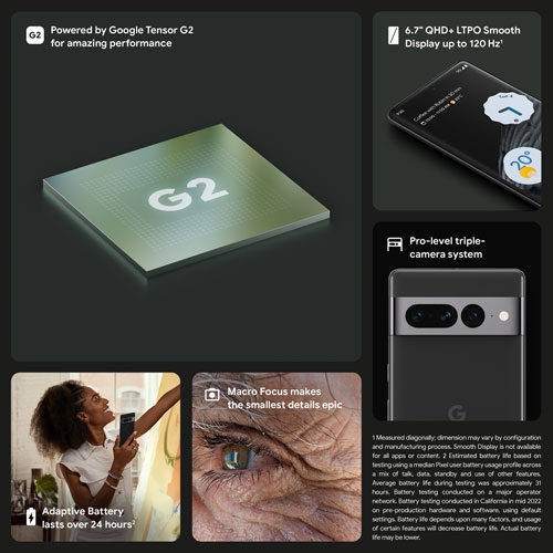 Remis à neuf - Pixel 7 Pro 128&nbsp;Go de Google - Noir volcanique - Déverrouillé