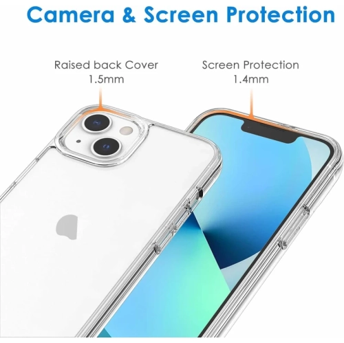 Étui transparent Crystal Clear pour iPhone 13 : Antichoc, résistant aux rayures, mince