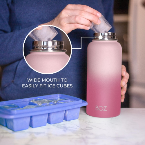 Bouteille d'eau en acier inoxydable BOZ - bouteille d'eau isotherme Vaccum 32 oz - bouteille d'eau rose dégradé
