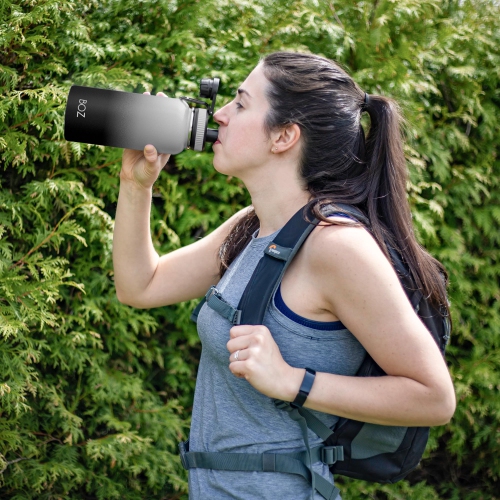BOZ Stainless Steel Water Bottle - Vaccum Insulated Water Bottle 32 Oz - Gradient Black Waterbottle
