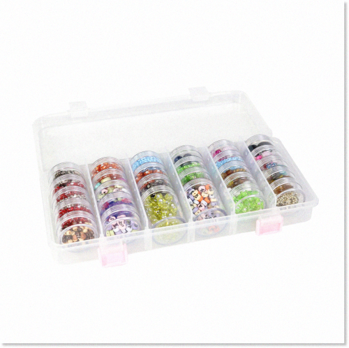 Convenient Large Plastic Bead Storage Organizer Box - 28 Jars for