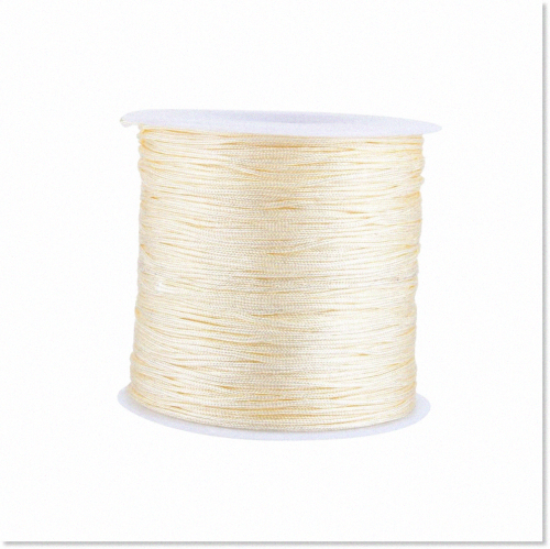 100M x 0.8mm Beige Nylon Beading String Cord - High-Quality Rattail Macrame  Thread for DIY Jewellery, Chinese Knot Making, Window Blinds