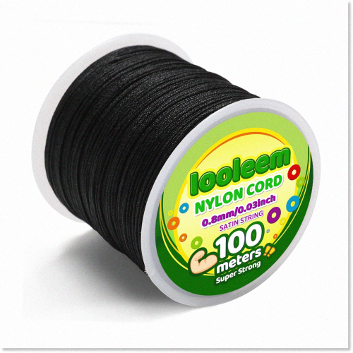 Premium 0.8mm Black Nylon String - Chinese Knotting Cord for