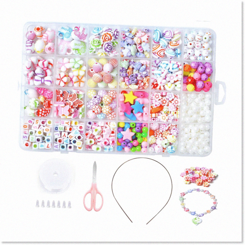 Colorful Acrylic Beads Bracelet Making Kit - DIY Beads Art Set for