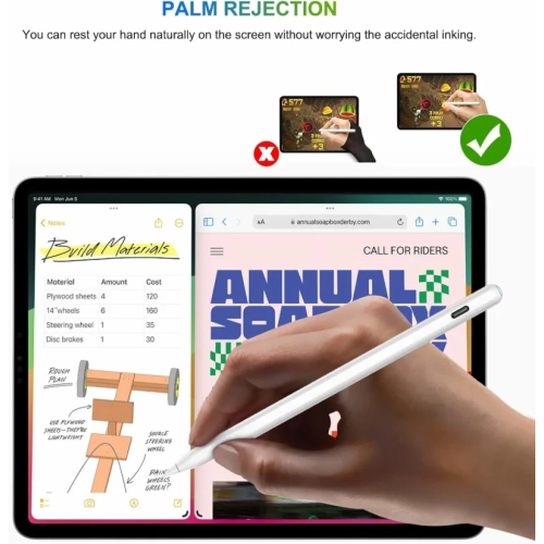 iPad Pencil 2nd Generation Magnetic Wireless Charging, Same as Apple Pencil 2nd Gen with Tilt & Palm Rejection, iPad Pen Compatible with iPad Air