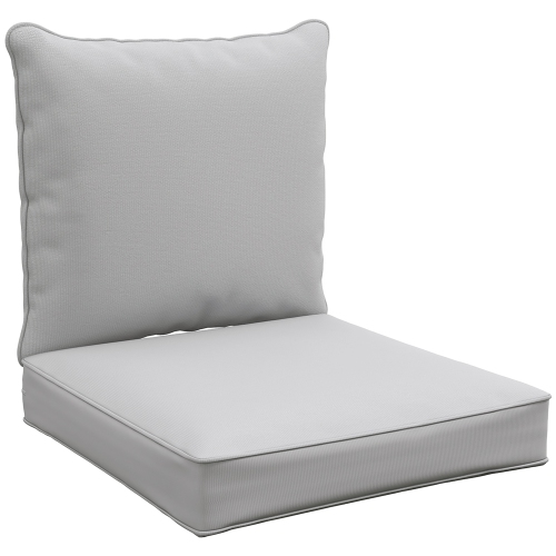 Ensemble de 2 coussins de chaise de patio d'extérieur Outsunny, coussins de rechange de siège profond, gris pâle