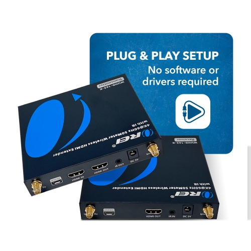 OREI Wireless HDMI Extender Transmitter & Receiver Dongle UtraHD 5.1-5.2 Ghz Up to 4K @ 60Hz - Upto 165 Feet