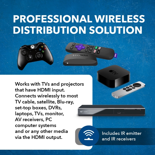 OREI Wireless HDMI Extender Transmitter & Receiver Dongle UtraHD 5.1-5.2 Ghz Up to 4K @ 60Hz - Upto 165 Feet