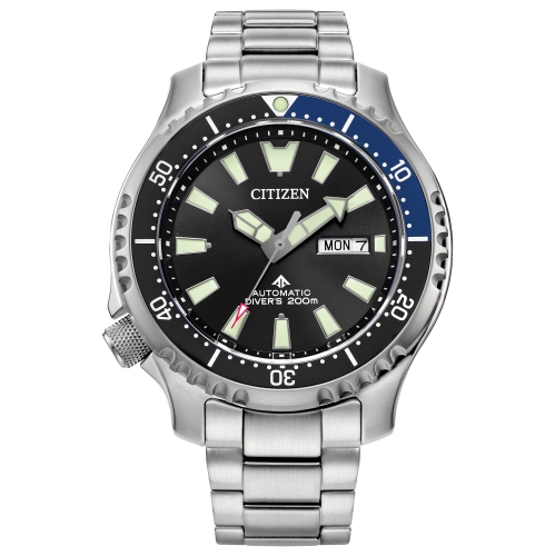 CITIZEN  Mens Promaster Dive Automatic Automatic Watch 44MM Silver-Tone Stainless Steel Case And Bracelet With Dial (Ny0159-57E) In Black