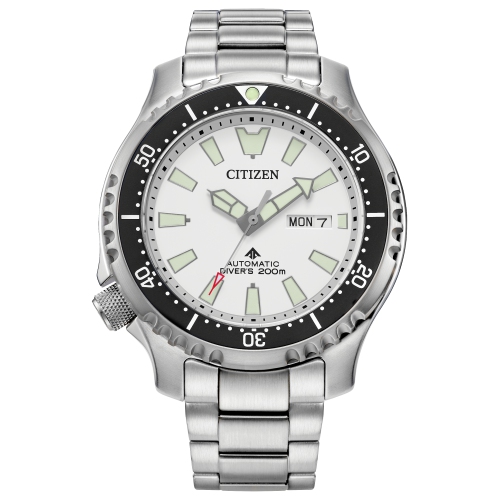 CITIZEN  Mens Promaster Dive Automatic Automatic Watch 44MM Silver-Tone Stainless Steel Case And Bracelet With Dial (Ny0150-51A) In White