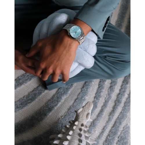 Citizen Mens “TSUYOSA” Automatic Watch 40mm Silver-Tone Stainless Steel Case and Bracelet with Aqua Dial