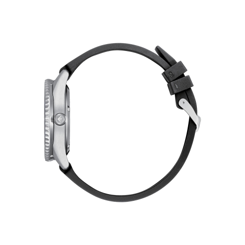 Montre automatique pour hommes Promaster Fujitsubo 41 mm de Citizen avec boîtier en titane argenté et bracelet en polyuréthane noir avec cadran