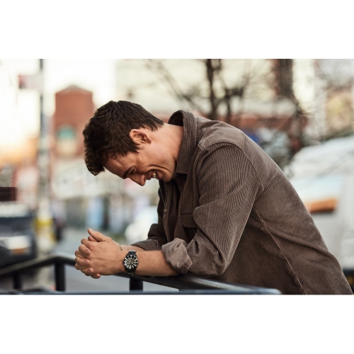 Montre automatique pour hommes Promaster Fujitsubo 41 mm de Citizen avec boîtier en titane argenté et bracelet en polyuréthane noir avec cadran